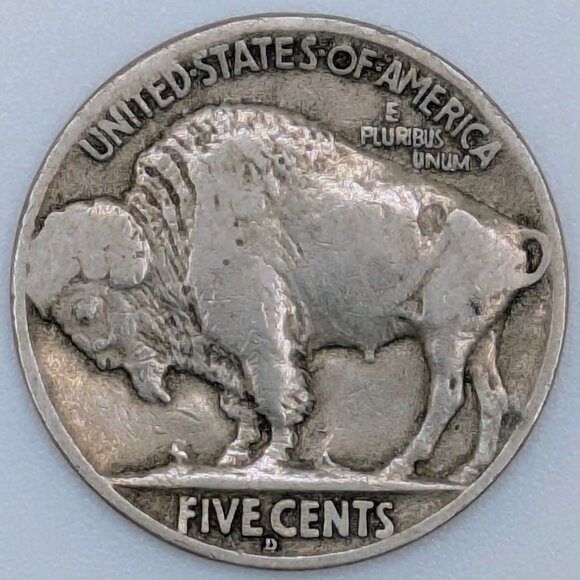 1927 - D Buffalo Nickel Two Feathers error Indian Head 5 Cent Coin Collectible - Picture 2 of 6